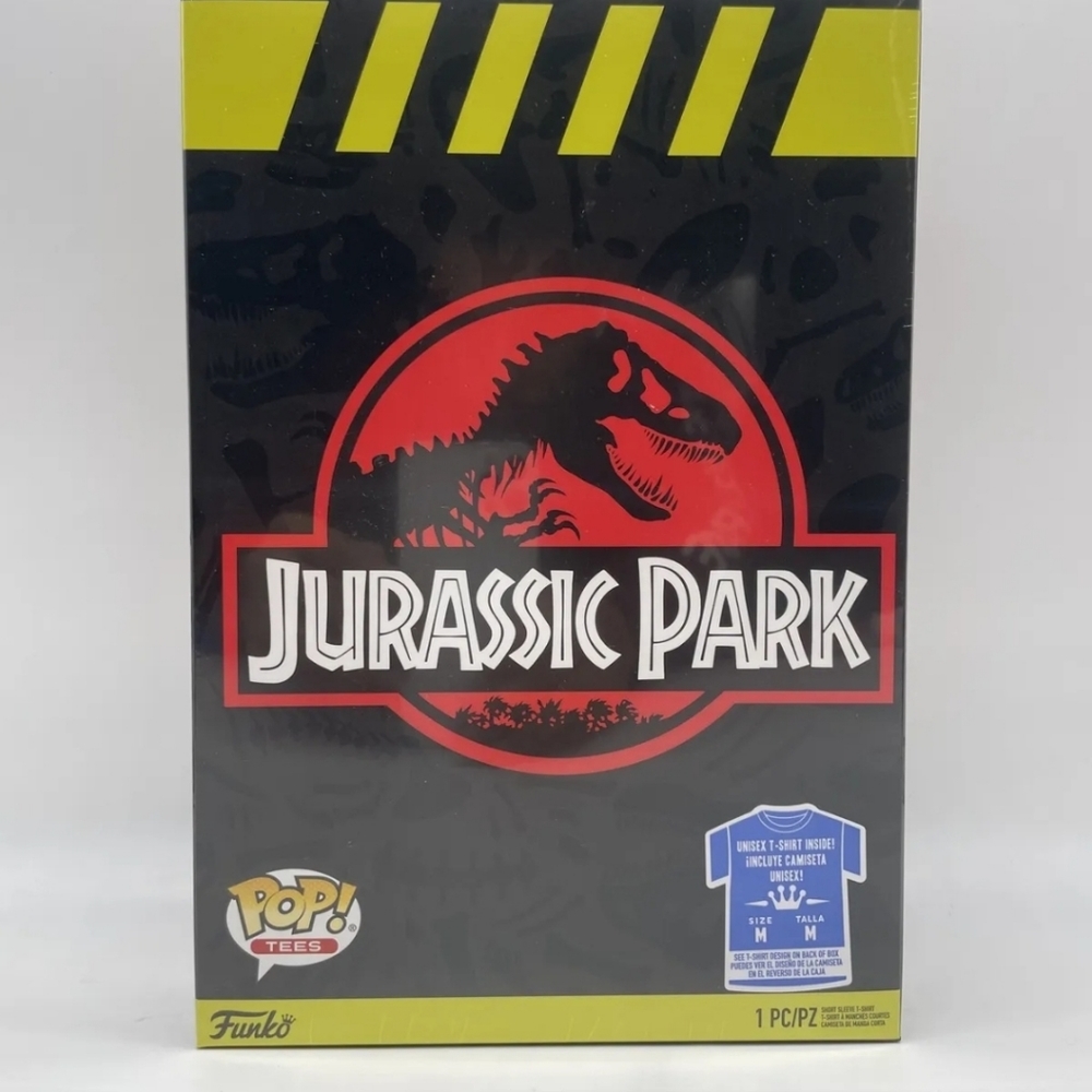 Funko Pop Tees Jurassic Park T-Shirt Size Medium M Boxed Gray Dino Tee Shirt NEW